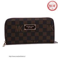 michael kors check logo continental zip around groot koffie portefeuilles Tas Prijzen 2017 r6c65854